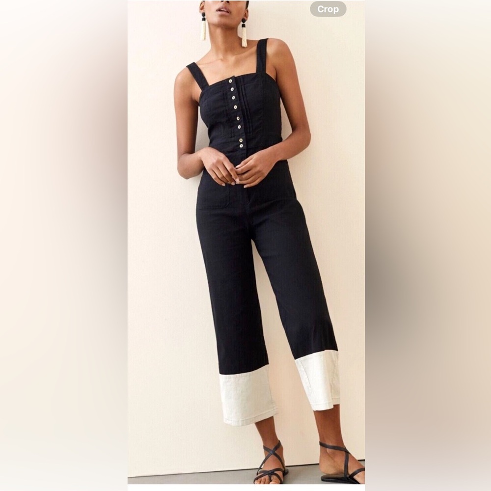 NWT Anthropologie size 16 Colette jumpsuit in black button